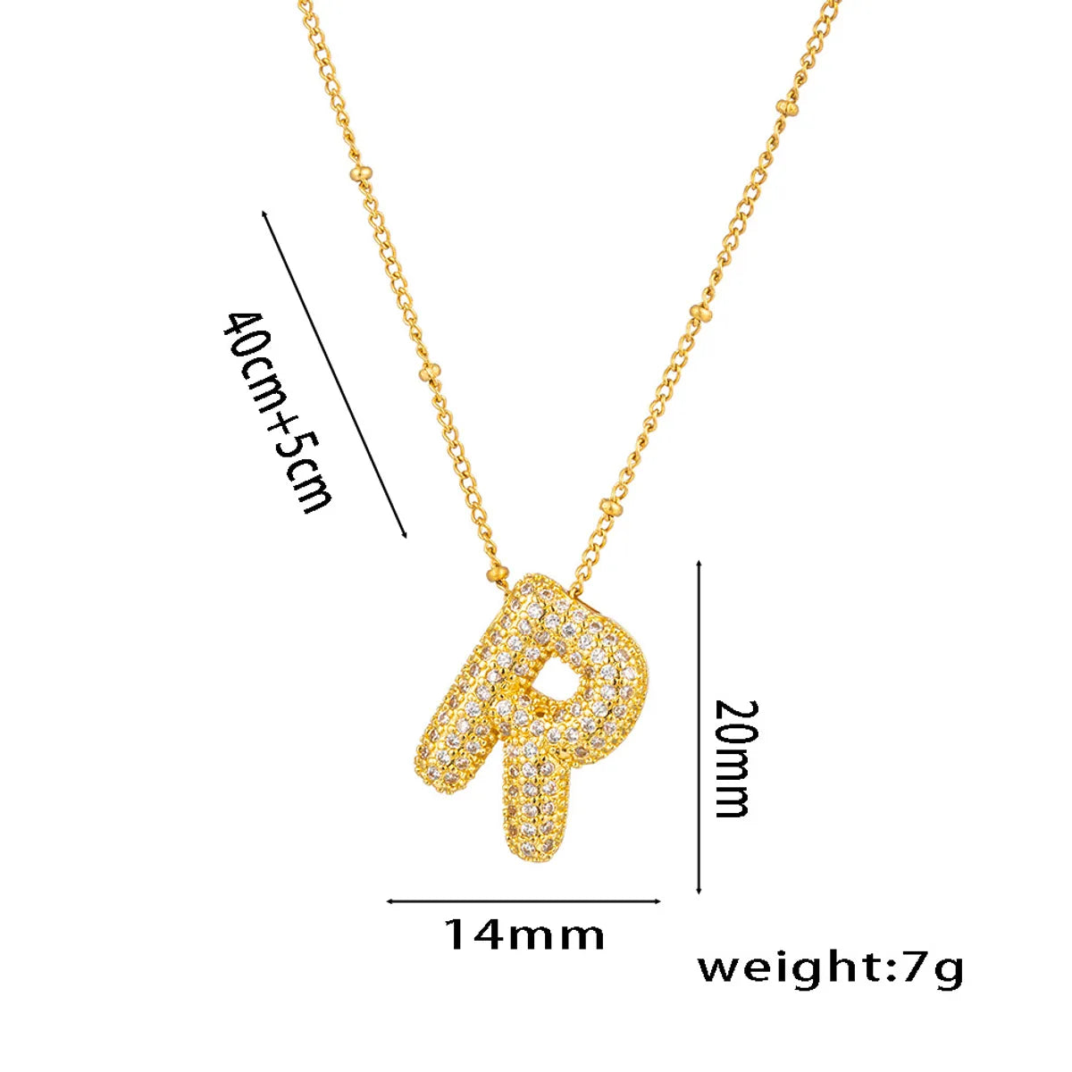 Titanium Steel Copper 18K Gold Plated Casual Simple Style Inlay Letter Zircon Pendant Necklace