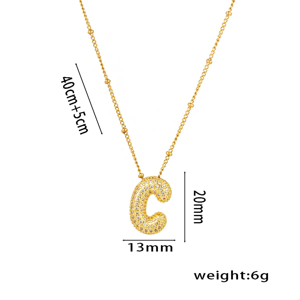 Titanium Steel Copper 18K Gold Plated Casual Simple Style Inlay Letter Zircon Pendant Necklace