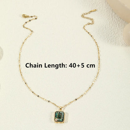 Titanium Steel Copper 18K Gold Plated Elegant Luxurious Classic Style Plating Inlay Shell Shell Zircon Pendant Necklace