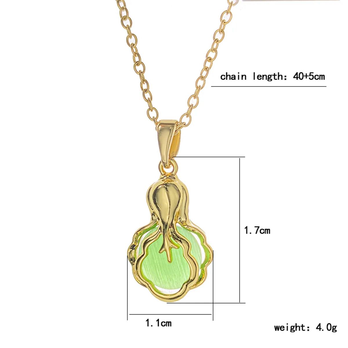 Titanium Steel Copper Gold Plated Silver Plated Simple Style Vegetable Inlay Zircon Necklace