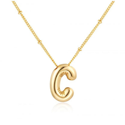 Titanium Steel Copper Plating Letter Pendant Necklace