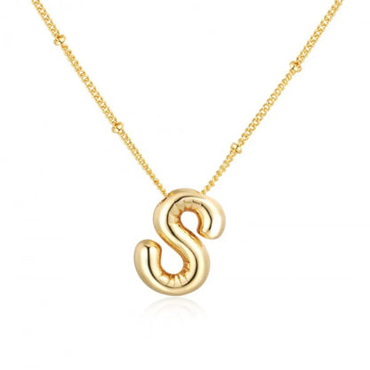 Titanium Steel Copper Plating Letter Pendant Necklace