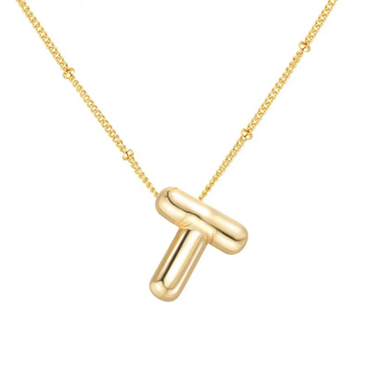 Titanium Steel Copper Plating Letter Pendant Necklace