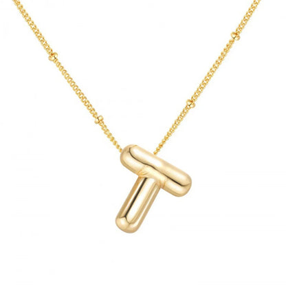 Titanium Steel Copper Plating Letter Pendant Necklace