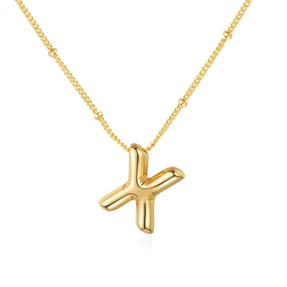 Titanium Steel Copper Plating Letter Pendant Necklace