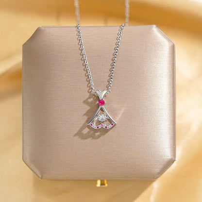 Wholesale Elegant Glam Solid Color Titanium Steel Copper Plating Inlay Silver Plated Zircon Pendant Necklace