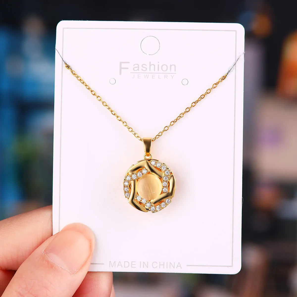 Titanium Steel Copper Simple Style Plating Flower Pendant Necklace