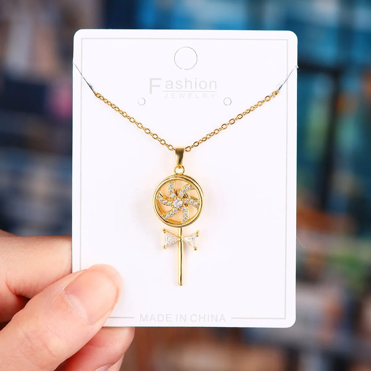 Titanium Steel Copper Simple Style Plating Flower Pendant Necklace