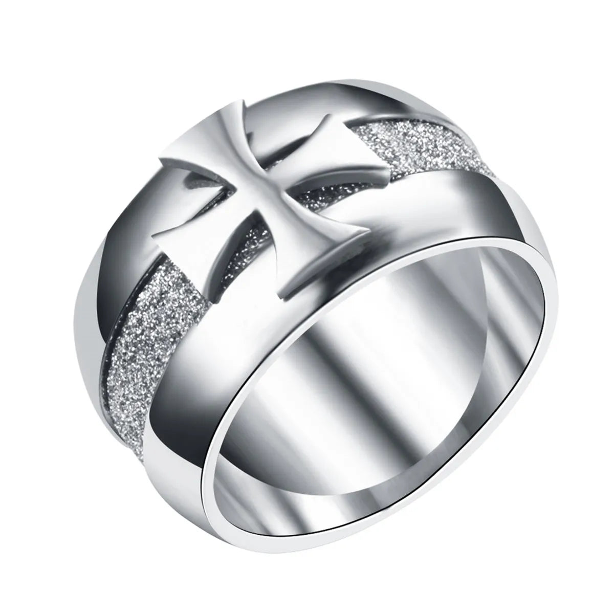 Titanium Steel Cross Carved Ring Wholesale Nihaojewelry