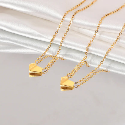 Titanium Steel Cute Sweet Heart Shape Necklace