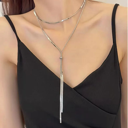 Titanium Steel Elegant Simple Style Geometric Plating Necklace