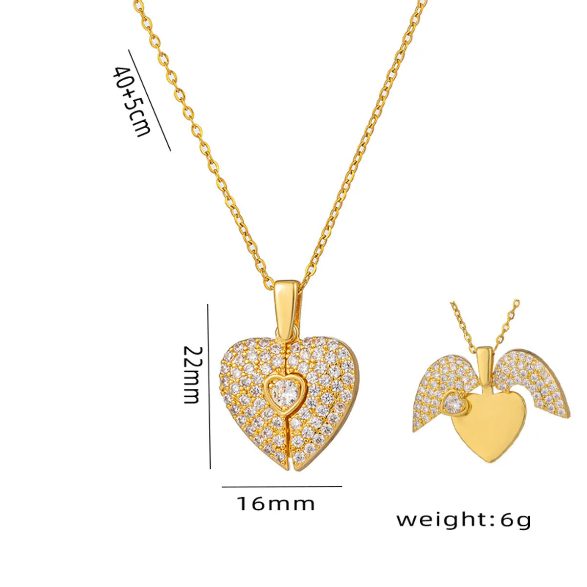 Titanium Steel Elegant Sweet Heart Shape Plating Pendant Necklace