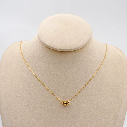 Titanium Steel Gold Plated Casual Simple Style Classic Style Round Beaded Necklace