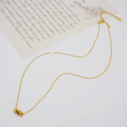 Titanium Steel Gold Plated Casual Simple Style Classic Style Round Beaded Necklace