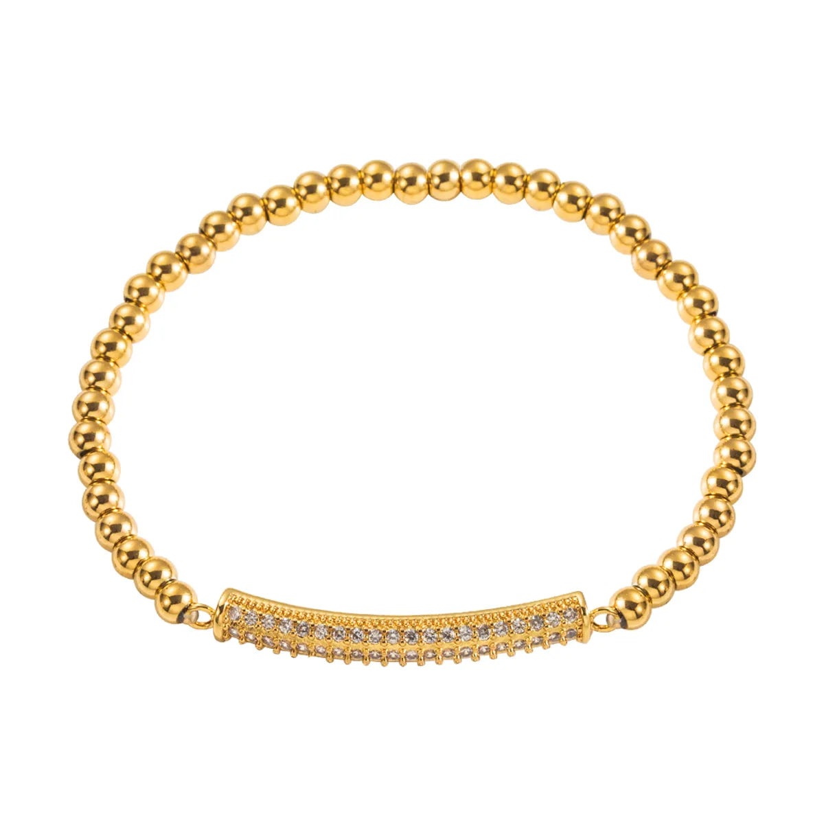 Luxurious Geometric 304 Stainless Steel 18K Gold Plated Rhinestones Bracelets In Bulk