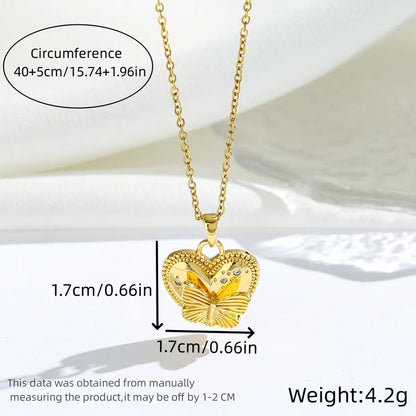 Wholesale Jewelry Romantic Sweet Simple Style Moon Rose Daisy Titanium Steel Resin Zircon 18K Gold Plated Enamel Plating Inlay Pendant Necklace