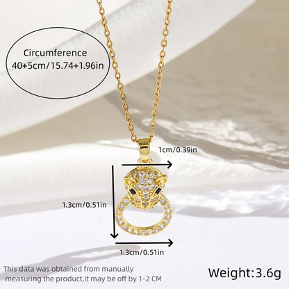 Wholesale Jewelry Romantic Sweet Simple Style Moon Rose Daisy Titanium Steel Resin Zircon 18K Gold Plated Enamel Plating Inlay Pendant Necklace