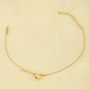 Titanium Steel Gold Plated Simple Style Classic Style Flower Plating Bracelets