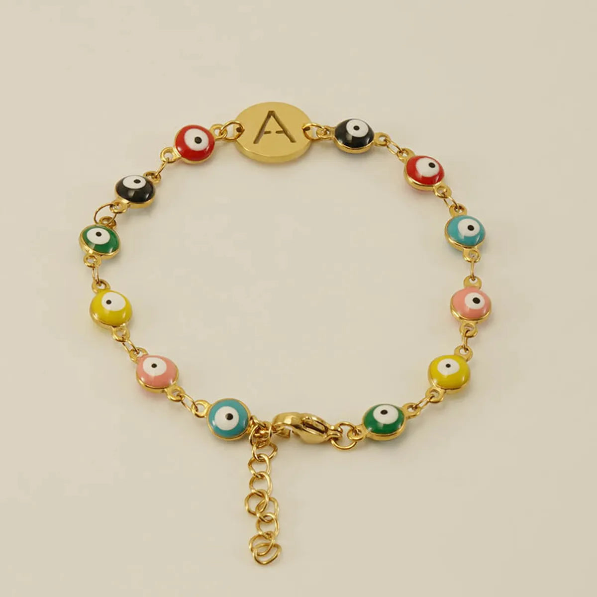 Titanium Steel Gold Plated Simple Style Classic Style Letter Plating Bracelets