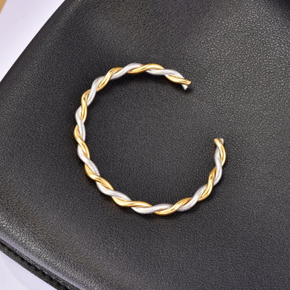 Simple Style Geometric 304 Stainless Steel Titanium Steel 18K Gold Plated Bangle In Bulk