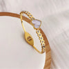 Simple Style Heart Shape 304 Stainless Steel Titanium Steel 18K Gold Plated Shell Bangle In Bulk