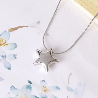 304 Stainless Steel 18K Gold Plated Simple Style Plating Star Pendant Necklace