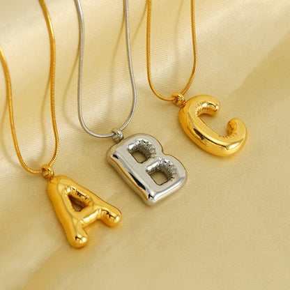 Titanium Steel Hip-Hop Letter Plating Pendant Necklace