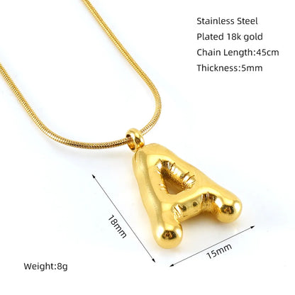 Titanium Steel Hip-Hop Letter Plating Pendant Necklace