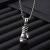 304 Stainless Steel Hip-Hop Punk Scissors COMD Hammer Turquoise Glass Stone Pendant Necklace