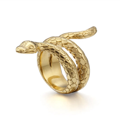 Titanium Steel 18K Gold Plated Hip-Hop Punk Snake Rings