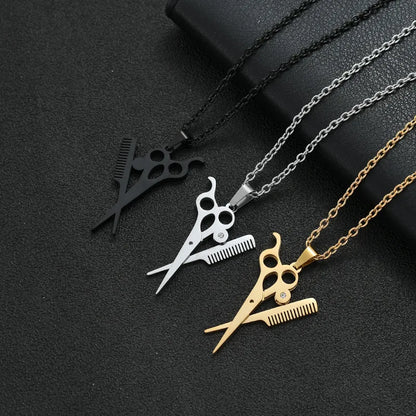 Titanium Steel Hip-Hop Retro Geometric Pendant Necklace