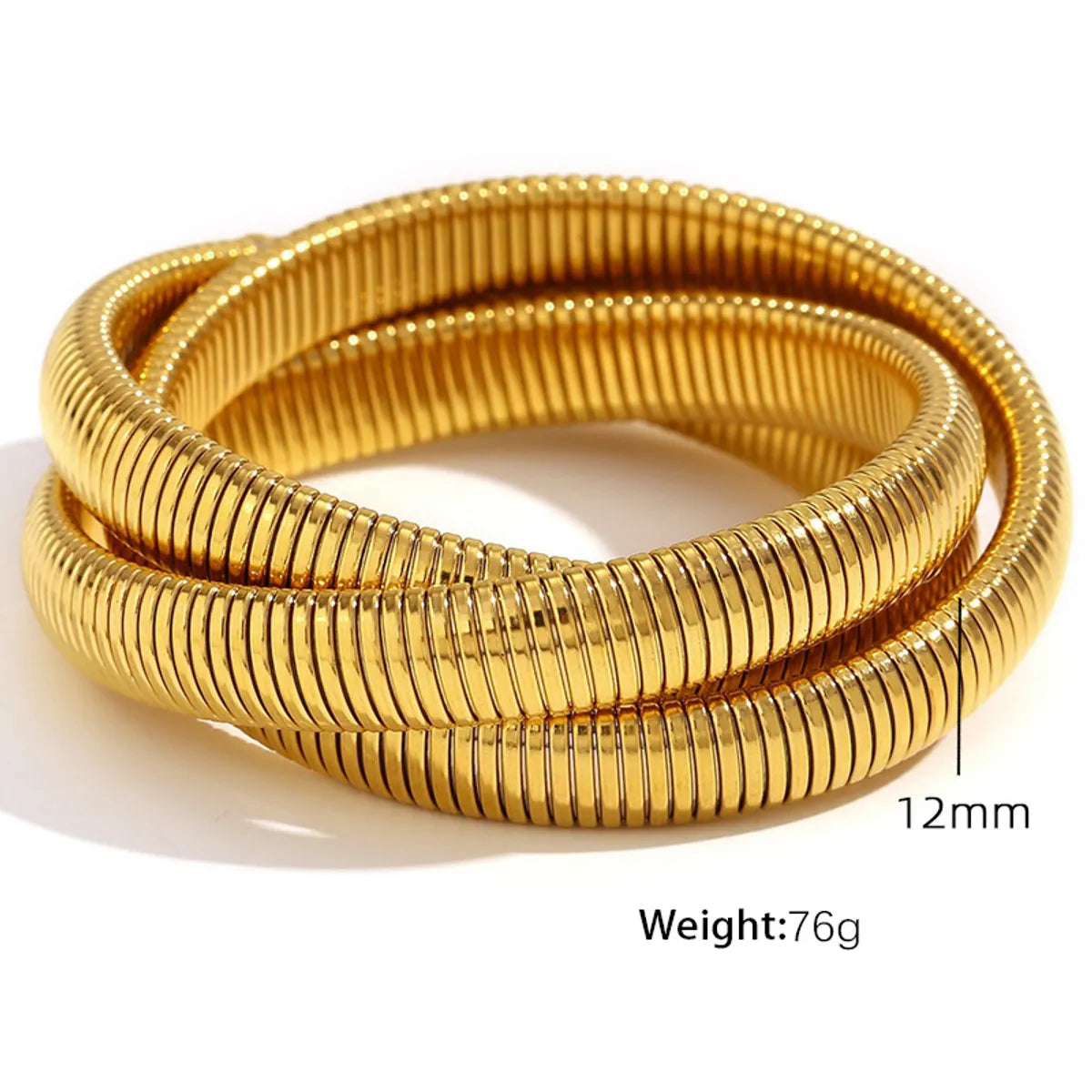 Titanium Steel Hip-Hop Retro Plating Solid Color Bangle