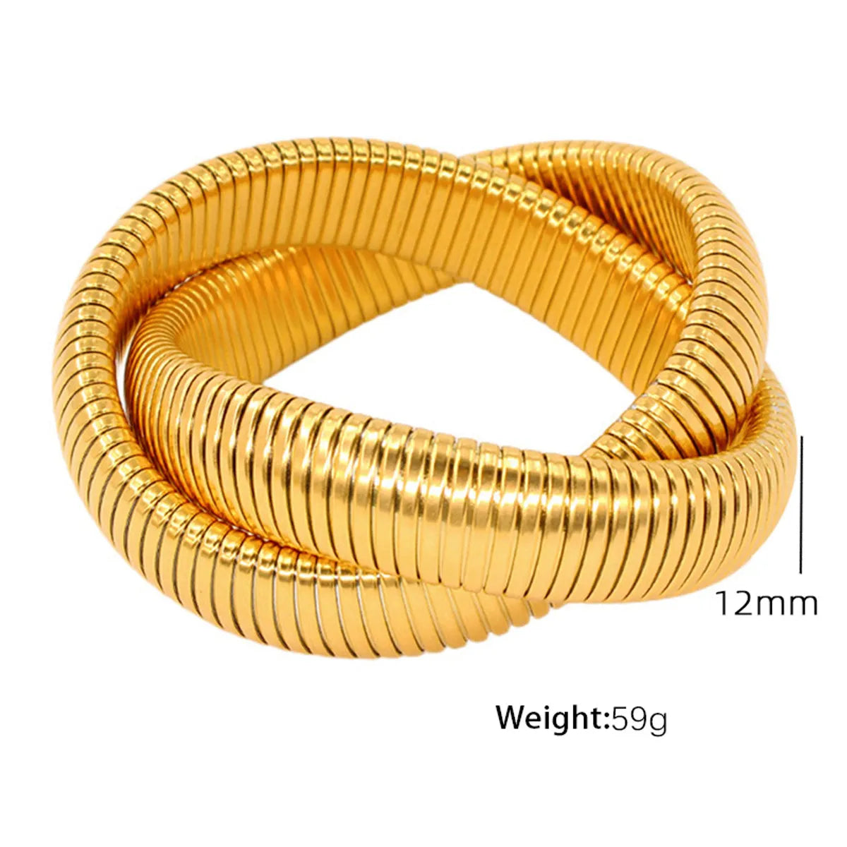 Titanium Steel Hip-Hop Retro Plating Solid Color Bangle