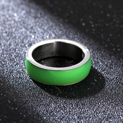 Titanium Steel Hypoallergenic Green Ring