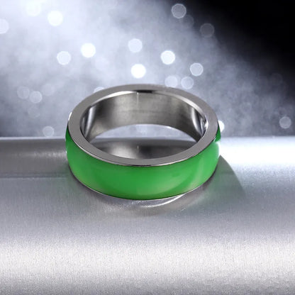 Titanium Steel Hypoallergenic Green Ring