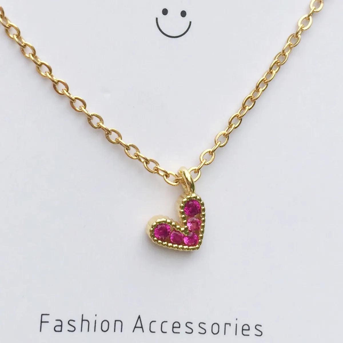 Titanium Steel Hypoallergenic Zircon Heart Necklace