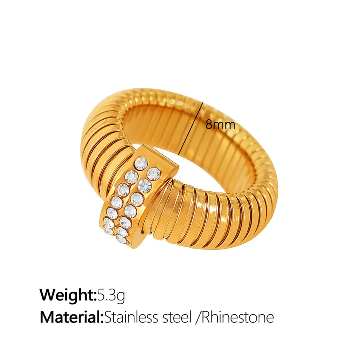 Titanium Steel IG Style Exaggerated Cool Style Plating Inlay Geometric Solid Color Zircon Rings Bracelets Necklace