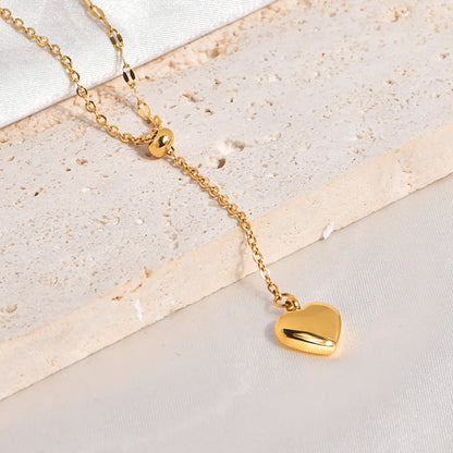 Titanium Steel IG Style Simple Style Heart Shape Pendant Necklace