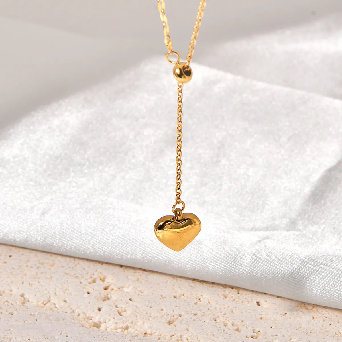 Titanium Steel IG Style Simple Style Heart Shape Pendant Necklace