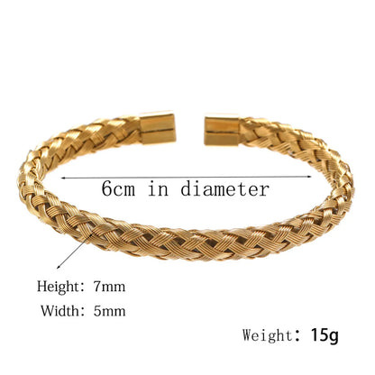 Titanium Steel Jewelry Twist Braided Steel Wire Opening Bracelet Simple All- Match Stainless Steel Jewelry Wholesale Gooddiy