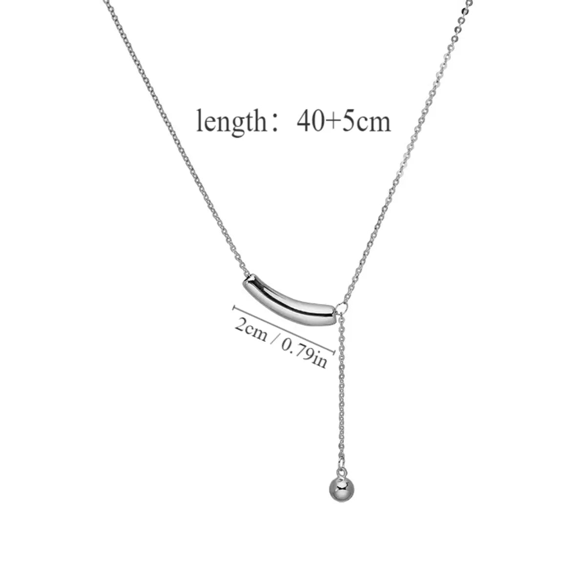 Titanium Steel Modern Style Simple Style Asymmetrical Solid Color Pendant Necklace