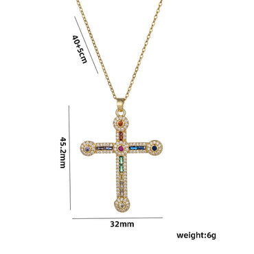 Titanium Steel Retro Cross Plating Pendant Necklace