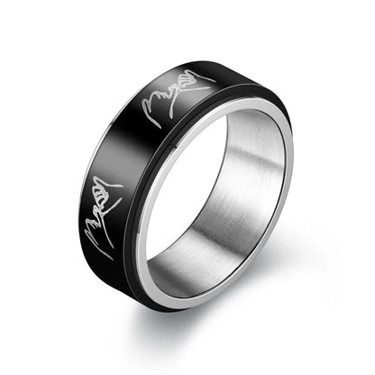 Titanium Steel Rotating Ring Male Rotating Decompression Anti-anxiety Ring