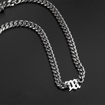 Titanium Steel Silver Plated Casual Hip-Hop Sports Letter Polishing Necklace