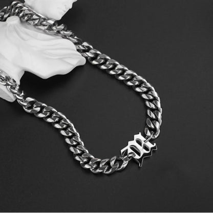 Titanium Steel Silver Plated Casual Hip-Hop Sports Letter Polishing Necklace