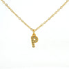 Wholesale Jewelry Simple Style Classic Style Letter Titanium Steel Zircon 18K Gold Plated Inlay Pendant Necklace