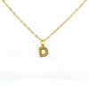 Wholesale Jewelry Simple Style Classic Style Letter Titanium Steel Zircon 18K Gold Plated Inlay Pendant Necklace