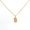 Wholesale Jewelry Simple Style Classic Style Letter Titanium Steel Zircon 18K Gold Plated Inlay Pendant Necklace