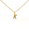 Wholesale Jewelry Simple Style Classic Style Letter Titanium Steel Zircon 18K Gold Plated Inlay Pendant Necklace