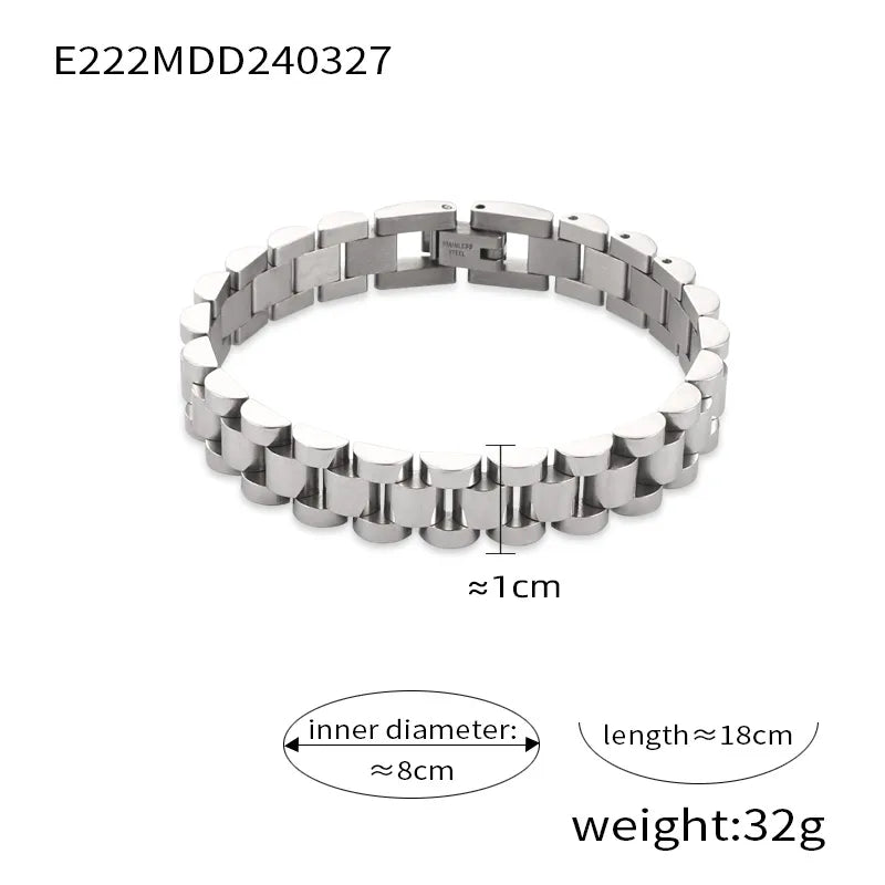 Simple Style Commute Cool Style Geometric Titanium Steel 18K Gold Plated Bracelets In Bulk